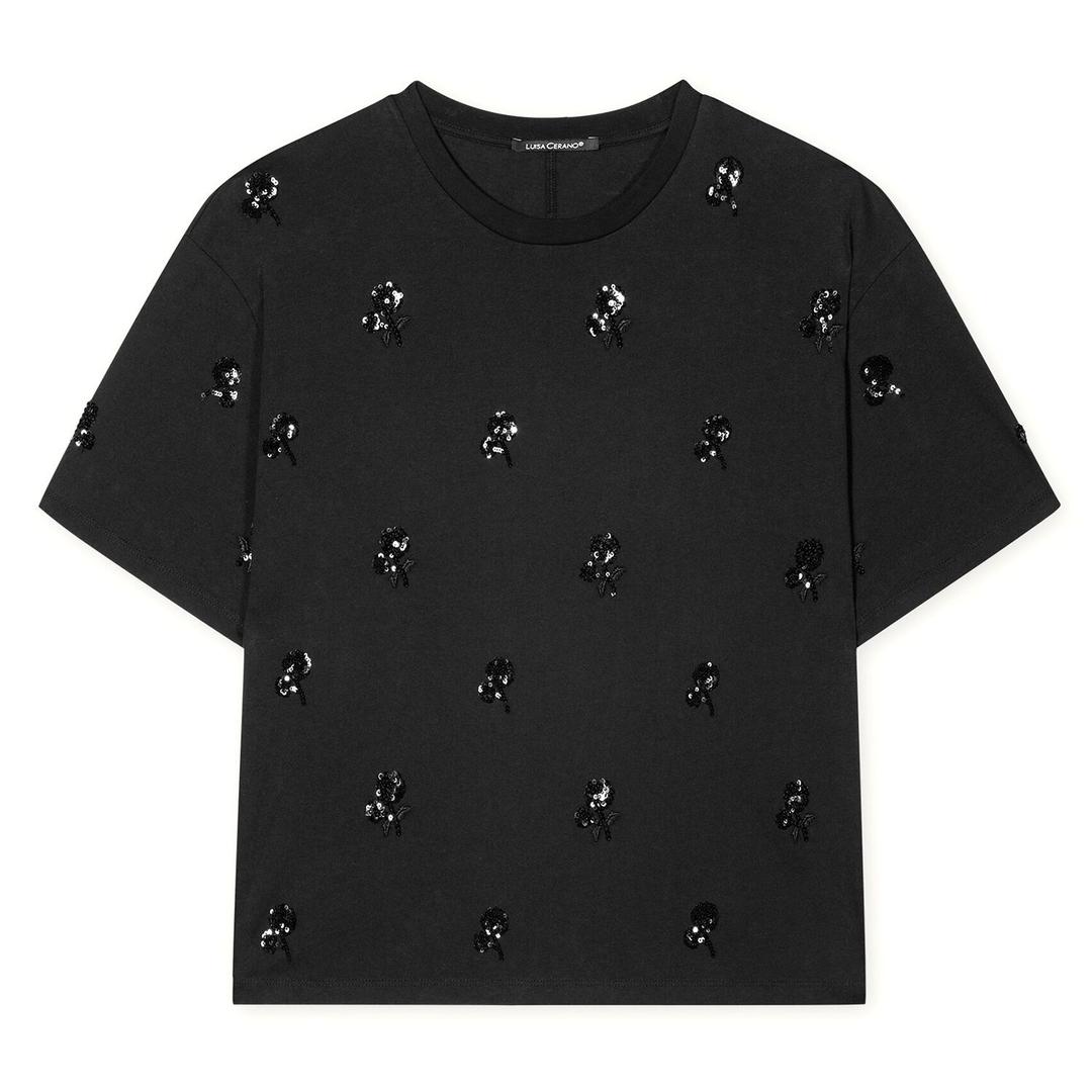 Женская футболка с пайетками Luisa Cerano | Фото 1