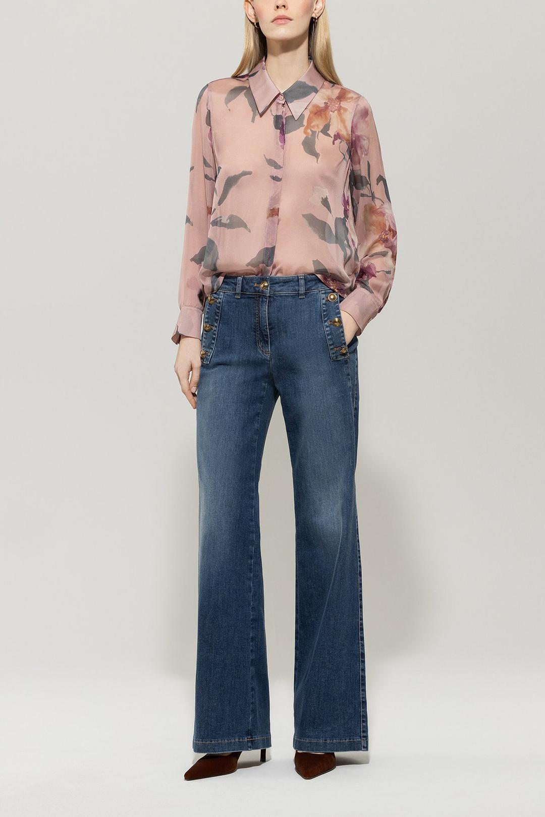 Шелковая блузка с цветочным принтом Luisa Cerano | Фото 3