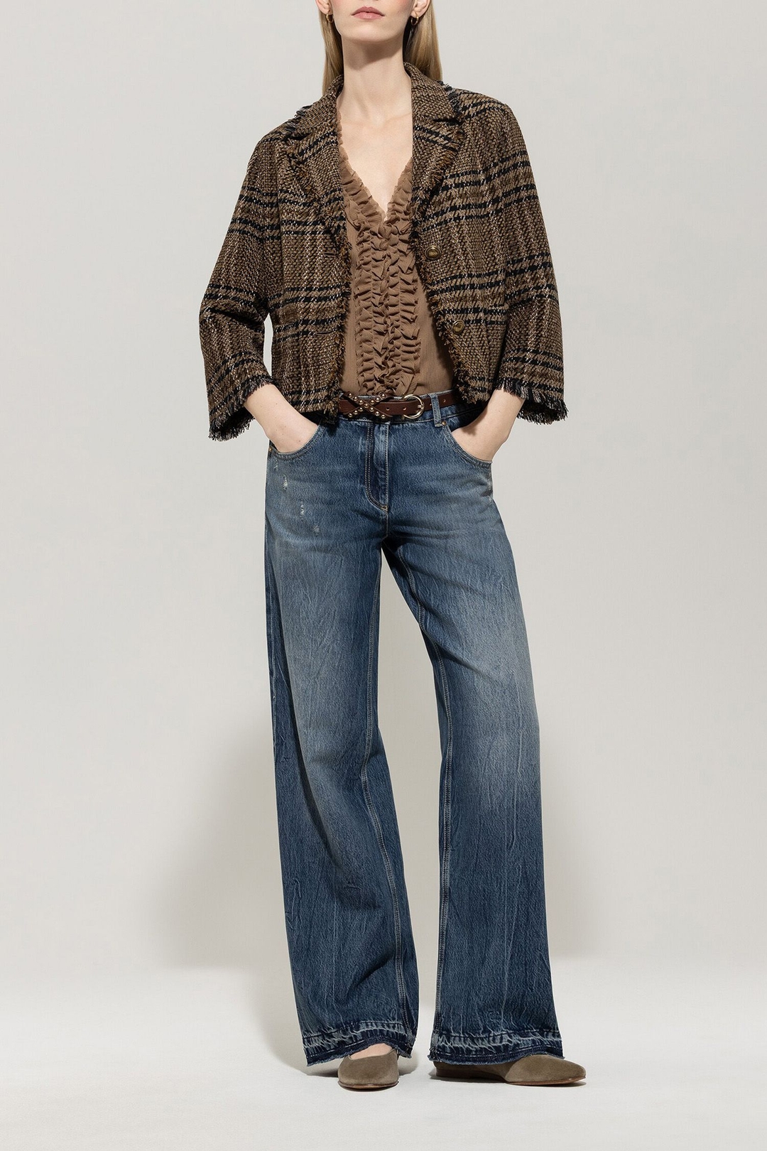 Женский клетчатый жакет Luisa Cerano | Фото 3