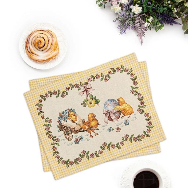 Скатерть, дорожка и салфетки Мои любимые незабудки | Фото 3