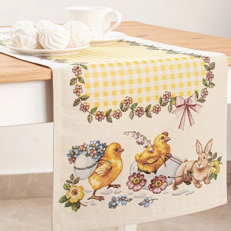 Скатерть, дорожка и салфетки Мои любимые незабудки | Фото 2