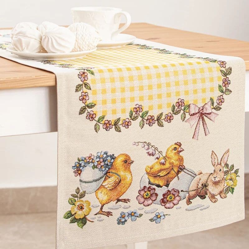 Скатерть, дорожка и салфетки Мои любимые незабудки | Фото 2