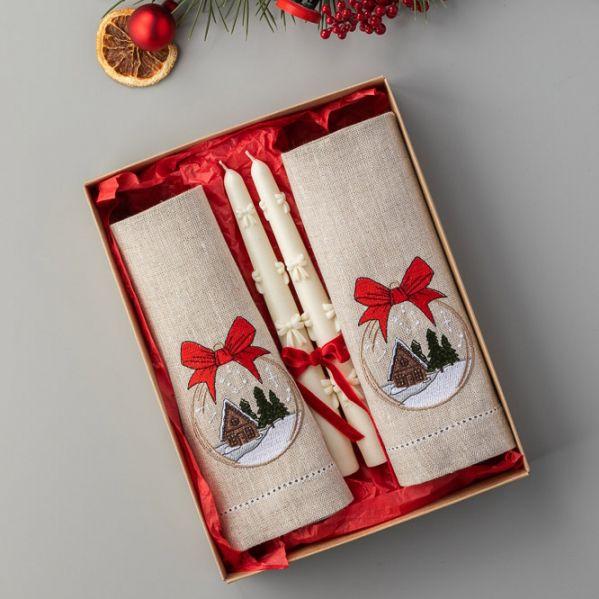 Набор салфеток и свечей Невская Вышивка, Шар с бантом