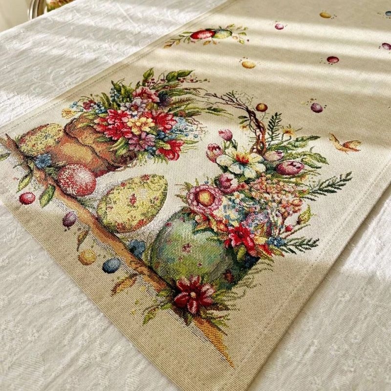 Скатерть, дорожка и салфетки Пасха букет | Фото 2