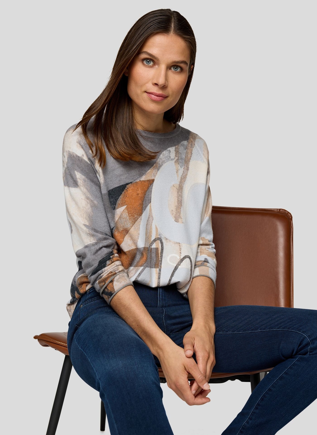 Женский джемпер с абстрактным принтом Rabe | Фото 4