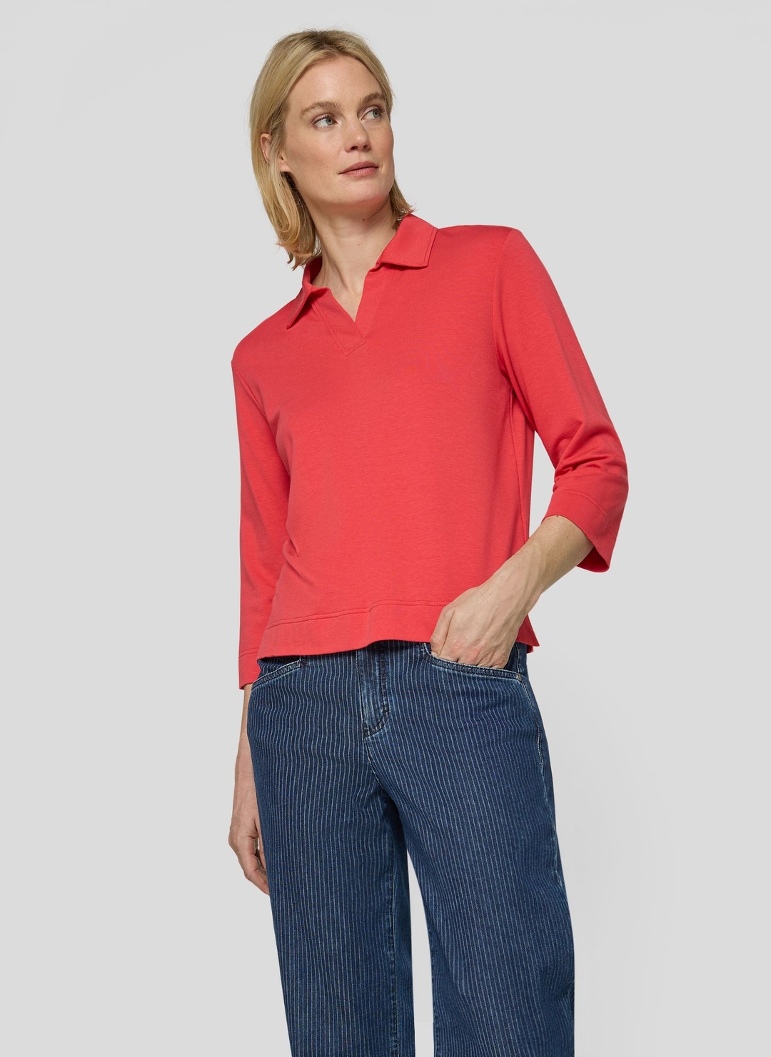 Женское поло из хлопка с модалом Rabe | Фото 3