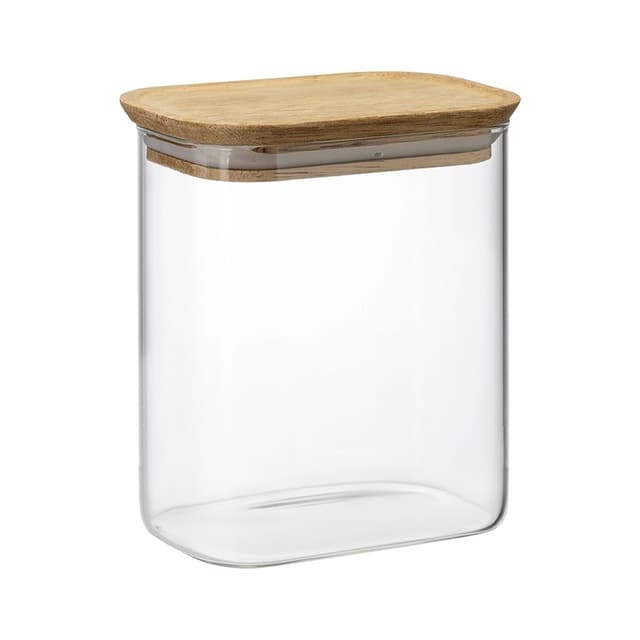 Банка прямоугольная с крышкой Smart Solutions Glass Acacia, 950 мл