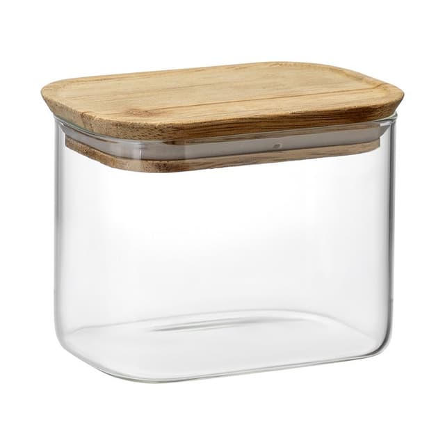 Банка прямоугольная с крышкой Smart Solutions Glass Acacia, 600 мл