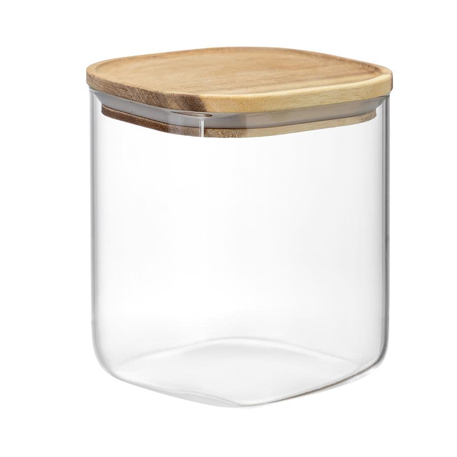 Банка квадратная с крышкой Smart Solutions Glass Acacia, 1500 мл | Фото 1