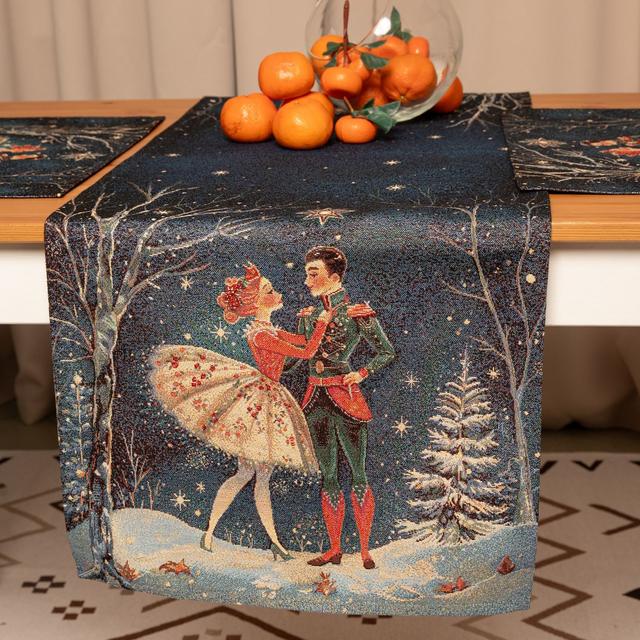 Дорожка и салфетки Щелкунчик Балет тёмный фон