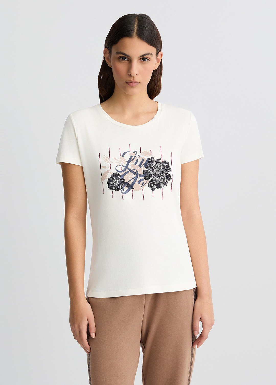 Женская футболка с цветочным лого-принтом Liu Jo | Фото 2