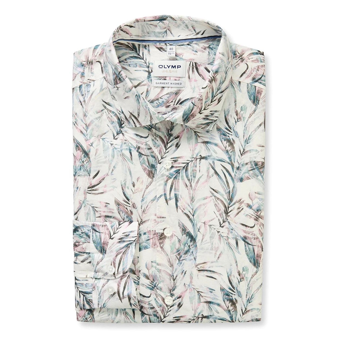 Мужская сорочка из хлопка и льна Olymp Level Five garment washed | Фото 1