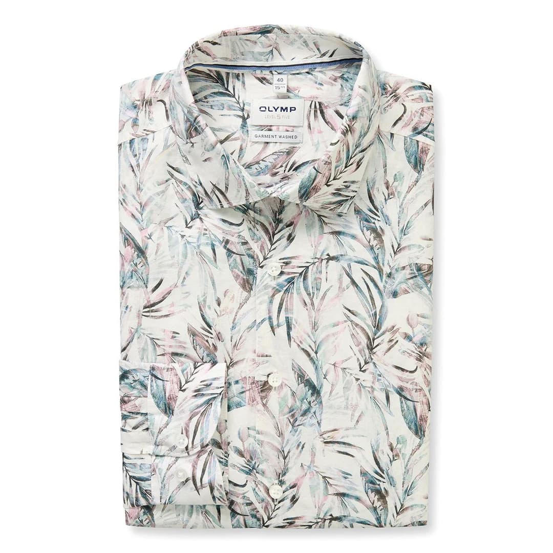 Мужская сорочка из хлопка и льна Olymp Level Five garment washed | Фото 1