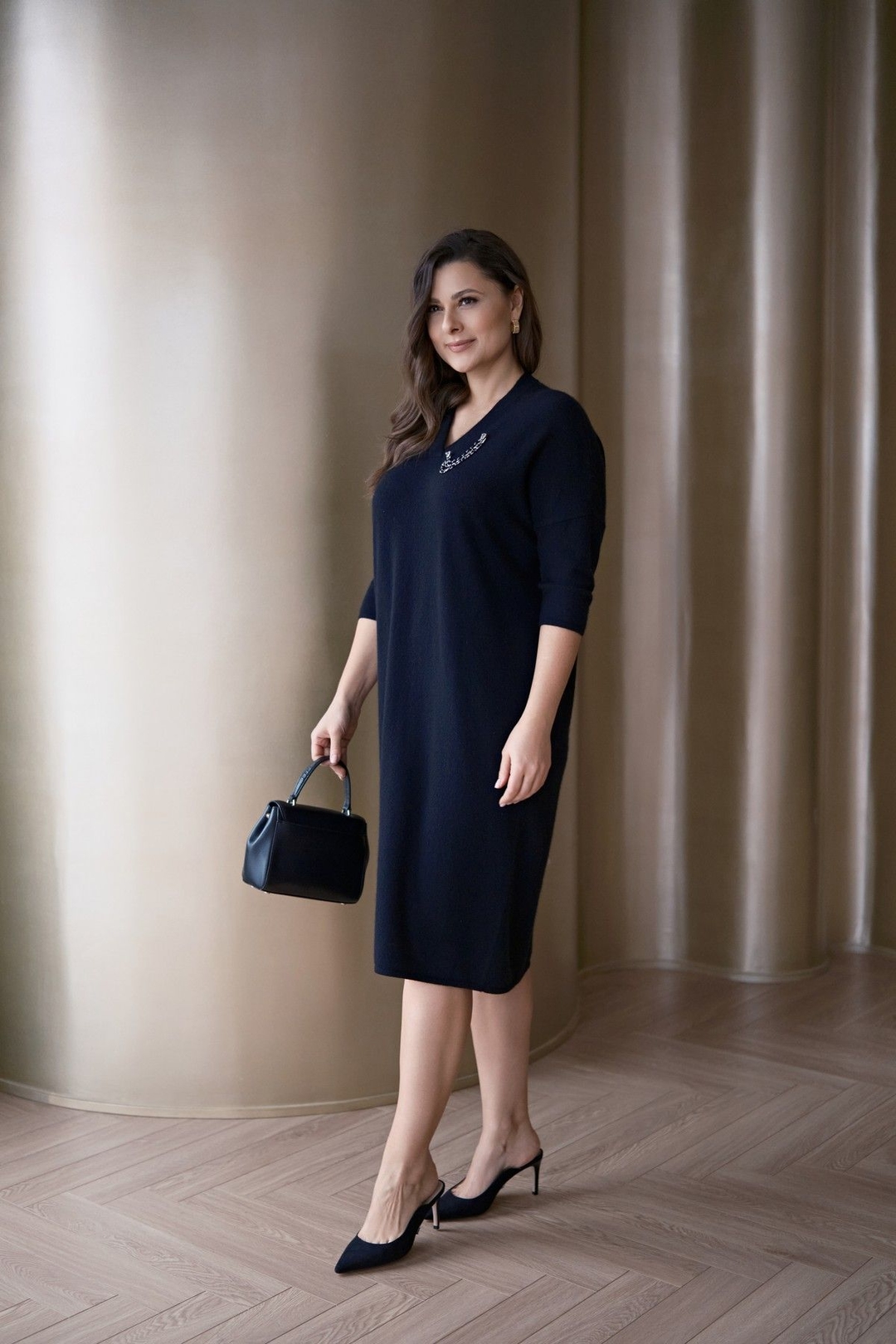 Платье с брошью MIR CASHMERE | Фото 4