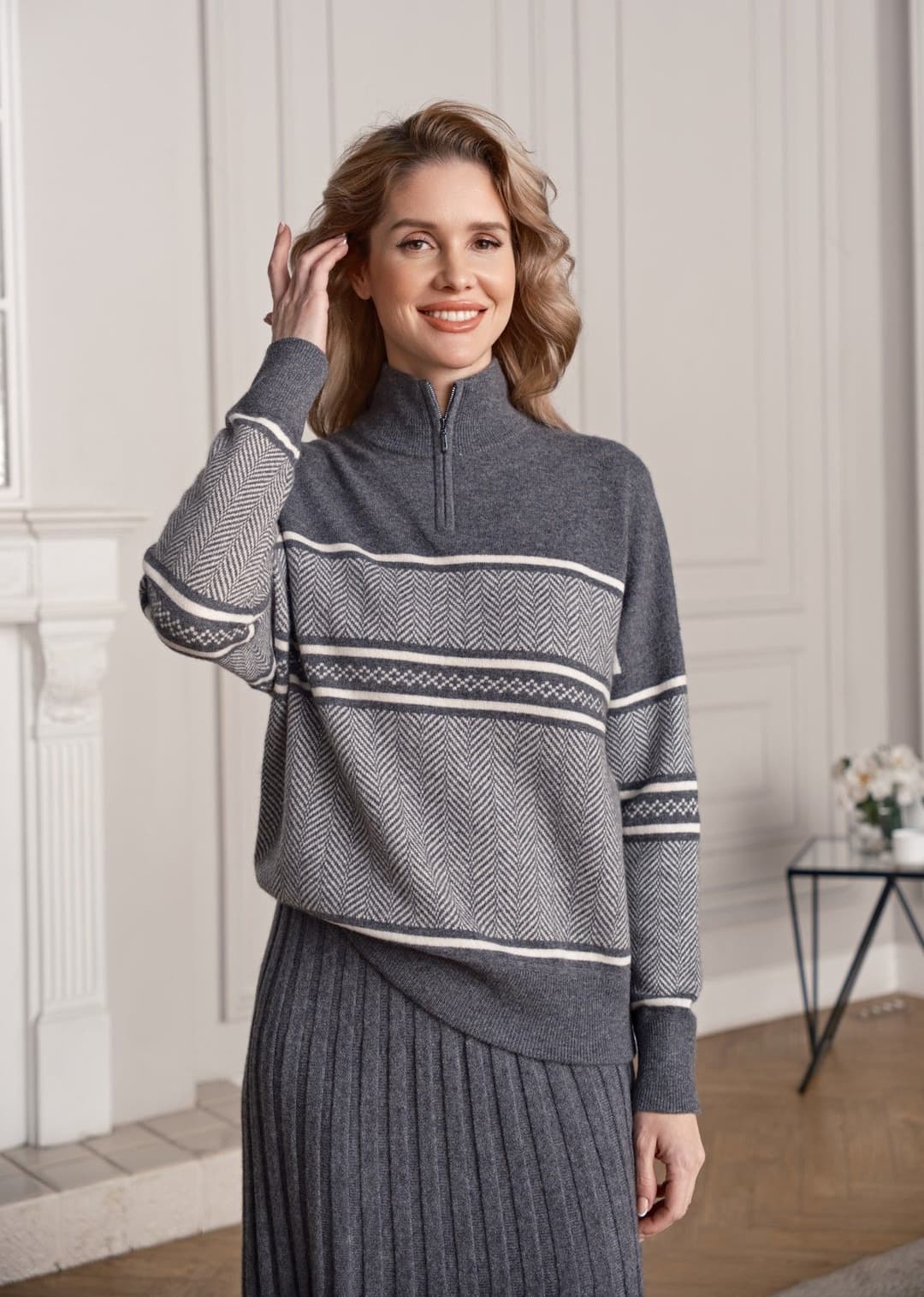Женский джемпер с узором MIR CASHMERE | Фото 3