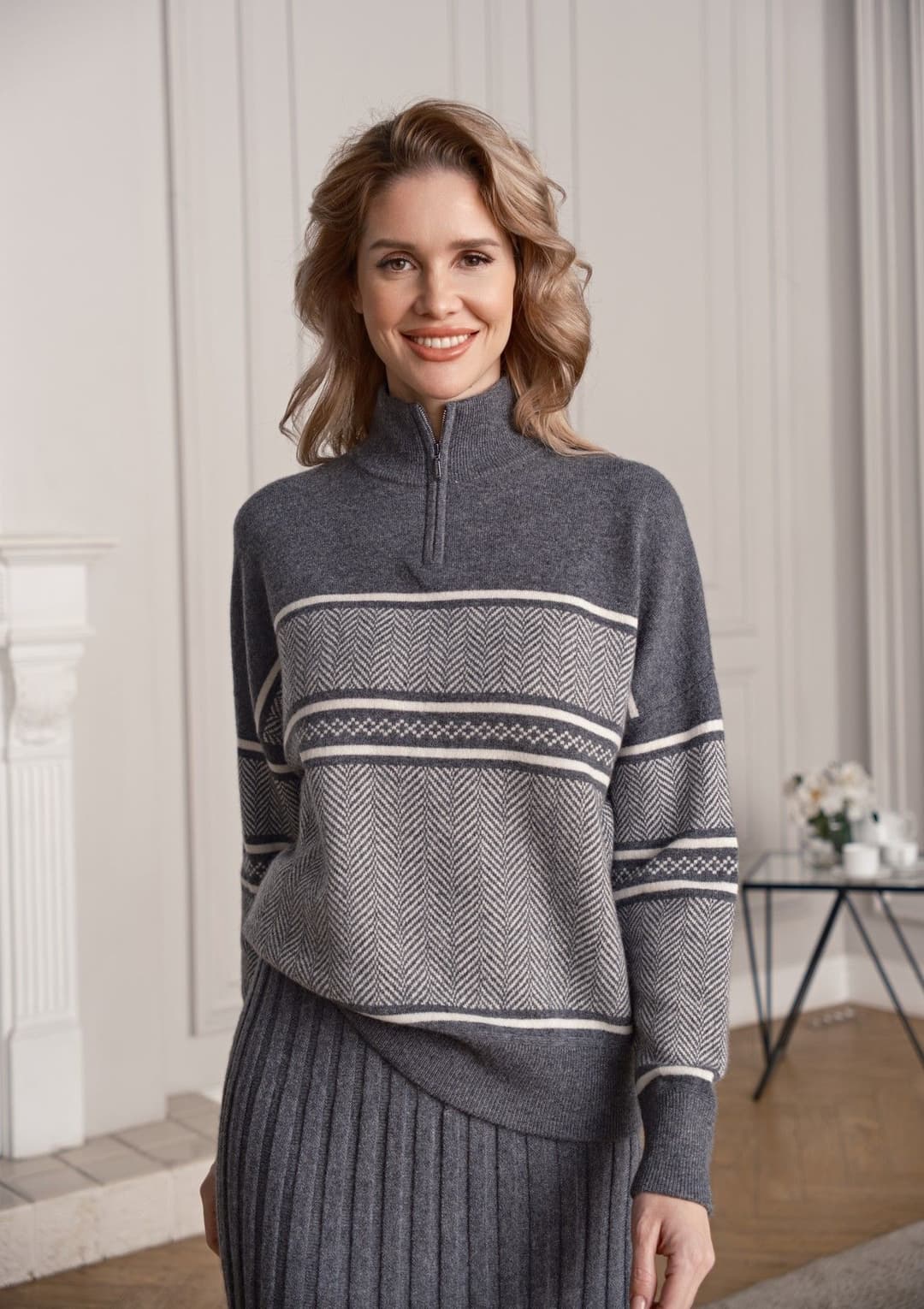 Женский джемпер с узором MIR CASHMERE | Фото 2