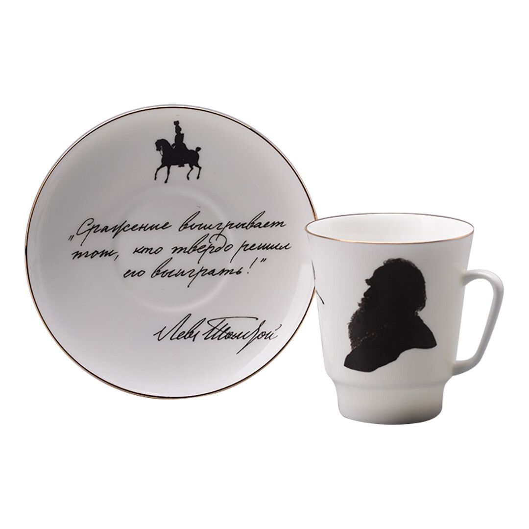 Кофейная пара ИФЗ Русские писатели Толстой, 165 мл | Фото 1