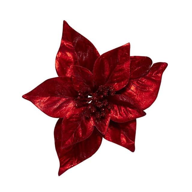 Ёлочная игрушка ПУАНСЕТТИЯ МУАРОВЫЙ УЗОР, Holiday Classics, 20 см