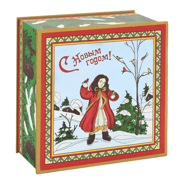 Набор елочная игрушка Девочка с синицей и гирлянда