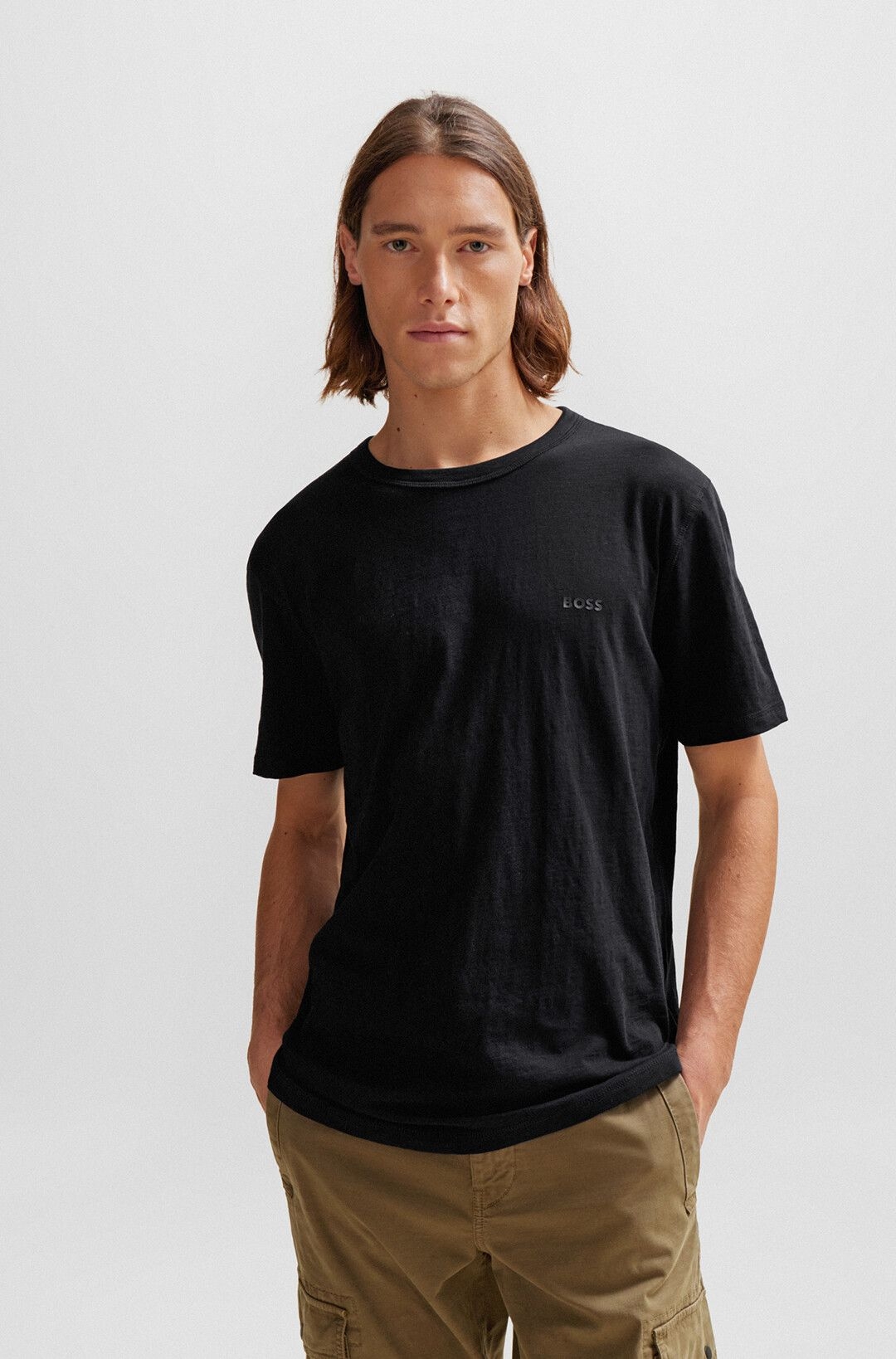 Мужская футболка меланж BOSS Orange | Фото 6