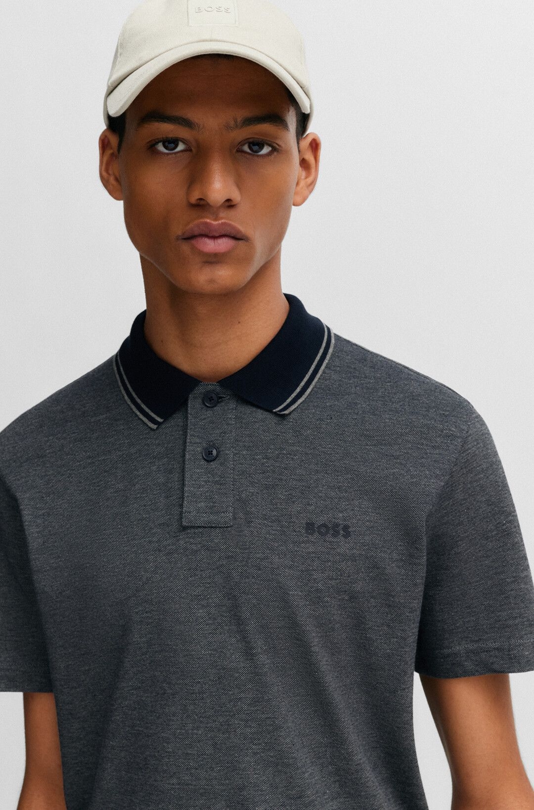 Мужское меланжевое поло из хлопка BOSS Orange | Фото 5