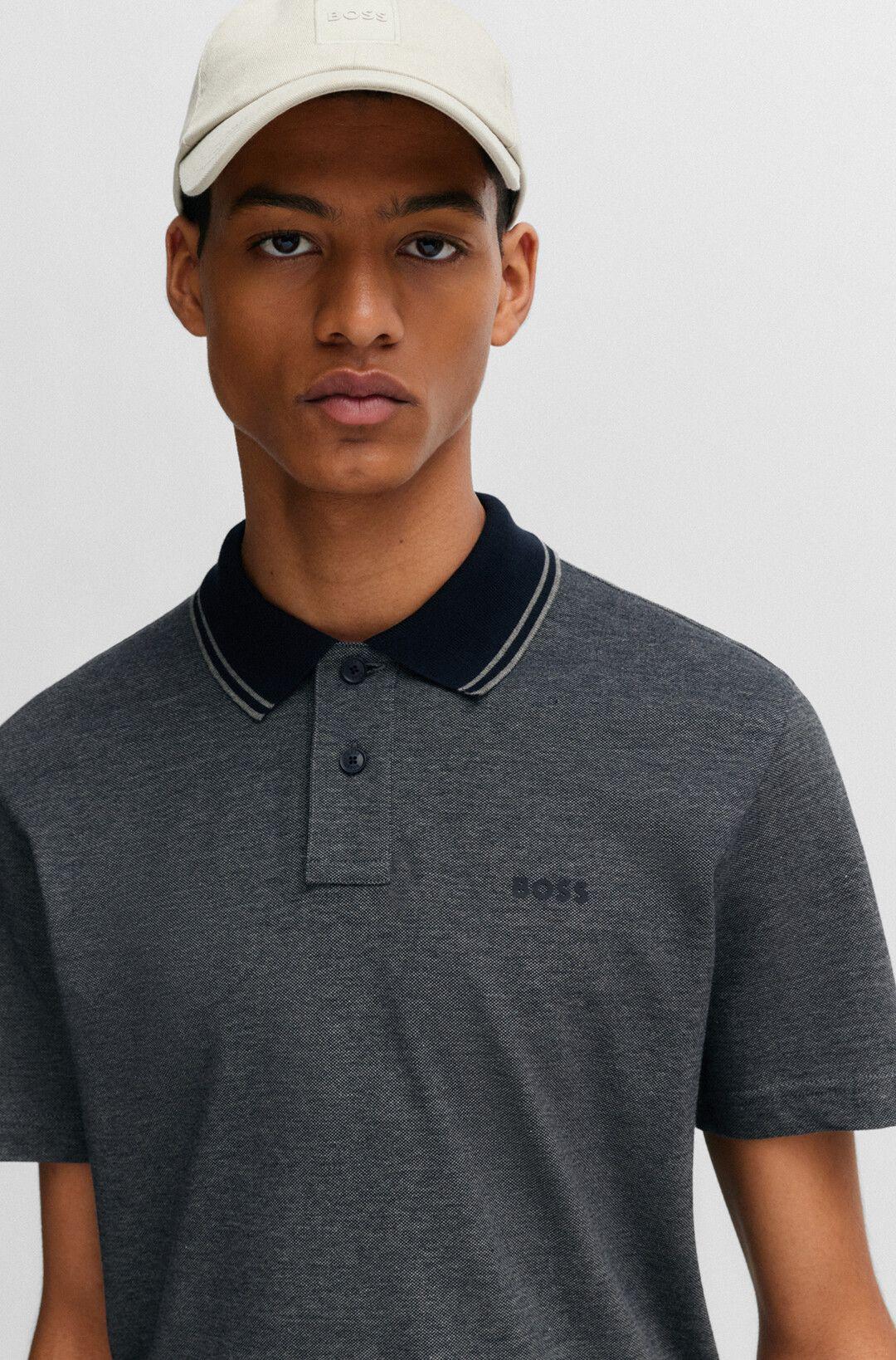 Мужское меланжевое поло из хлопка BOSS Orange | Фото 5