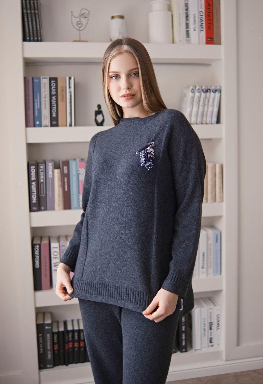 Женский кашемировый джемпер с брошью MIR CASHMERE | Фото 2