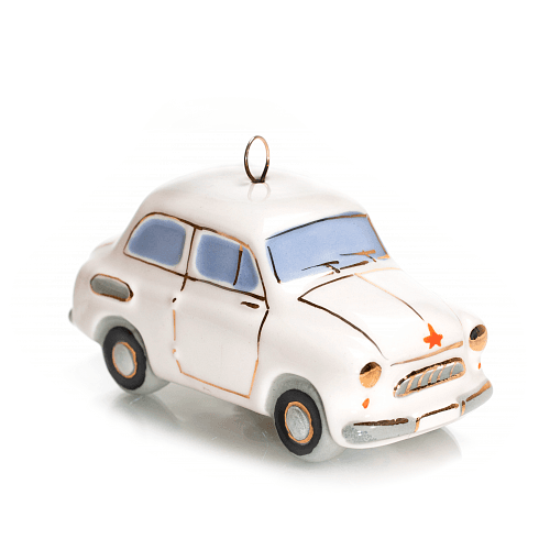 Ёлочная игрушка Горбатый запорожец Фарфоровая мануфактура | Фото 1