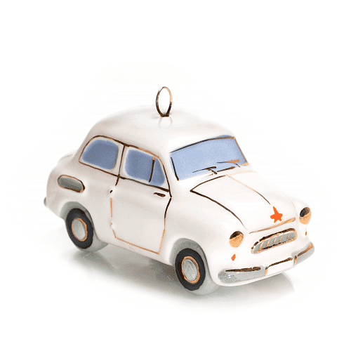 Ёлочная игрушка Горбатый запорожец Фарфоровая мануфактура | Фото 1