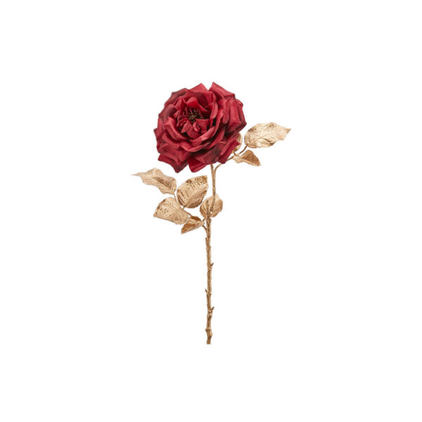 Новогоднее украшение Цветок Роза, EDG, бордовый/золотой, 57 см