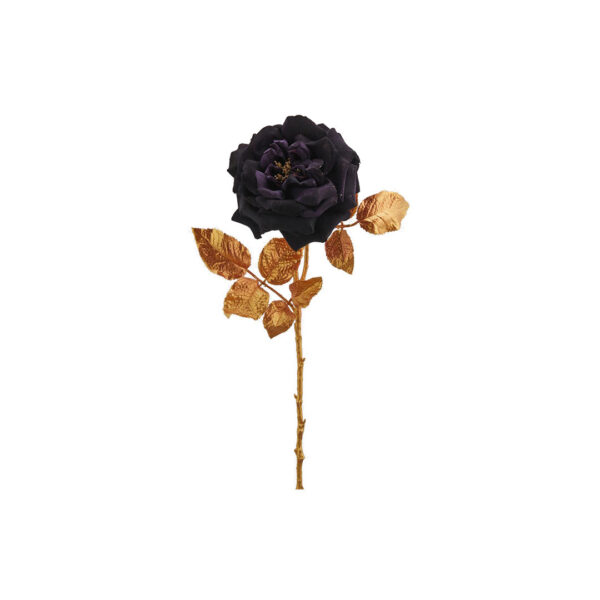Новогоднее украшение Цветок Роза, EDG, черный/золотой, 57 см