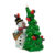 Ёлочная игрушка Снеговик с ёлкой и снегирями, Komozja Family, белый/зелёный