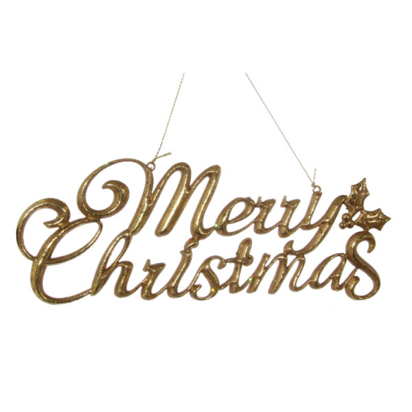 Новогоднее украшение Надпись Merry Christmas Shishi, золотой, 20 см