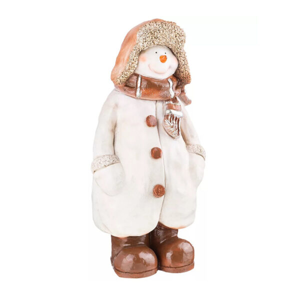 Декоративная скульптура Снеговик в пальто и шапке, Lefard