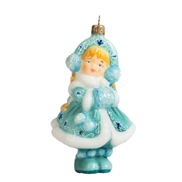 Ёлочная игрушка Снегурочка с муфтой, Komozja Family, голубой