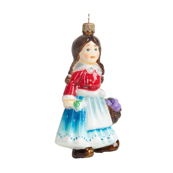Ёлочная игрушка Девочка с корзинкой, Komozja Family, красный