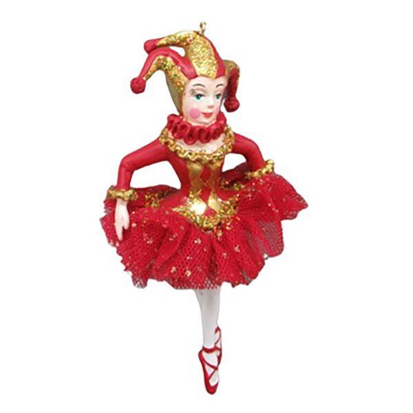 Ёлочная игрушка Балерина Карнавал, Holiday Classics, красный/золото