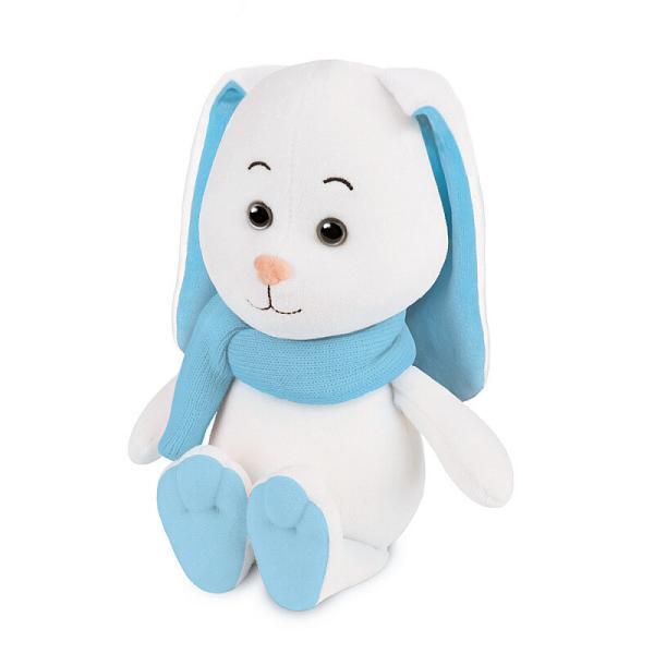 Мягкая игрушка Зайка Снежок с длинными ушами в шарфе, Дивале, Символ года, 20 см
