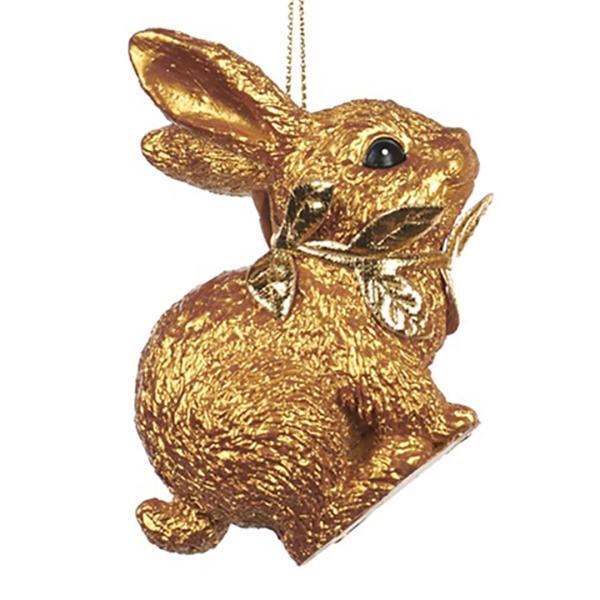 Ёлочная игрушка – символ года Заяц на четырёх лапках, Goodwill, золотой, 8,5 см