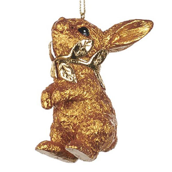 Ёлочная игрушка – символ года Заяц на двух лапках, Goodwill, золотой, 8,5 см
