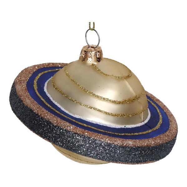 Ёлочная игрушка Сатурн, Kersten, золотой, 9,4 см